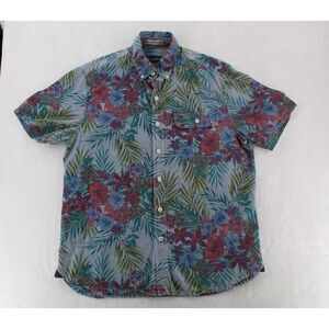 Tommy Bahama Hawaiian Shirt Men’s Small Floral Tropical Button Up 100% Cotton